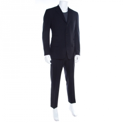 Pre Owned Tom Ford Navy Blue Wool Tailored Suit L