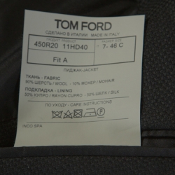 Tom Ford Black Basketweave Wool Regular Fit Blazer S