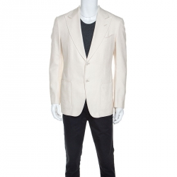 Tom Ford Cream Textured Silk Blend Sport Coat L
