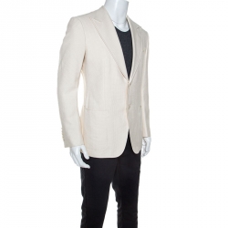 Tom Ford Cream Textured Silk Blend Sport Coat L
