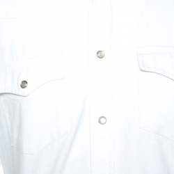 Pre Owned Tom Ford White Denim Western Button Front Shirt M