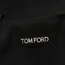 Pre Owned Tom Ford Black Silk Epaulette Detail Western Shirt M