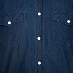 Pre Owned Tom Ford Blue Dark Wash Denim Western Shirt L