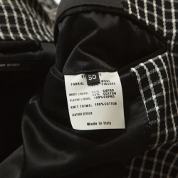 Tom Ford Monochrome Checked Wool Blend Zip Front Jacket L