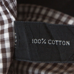 Tom Ford Brown & White Gingham Check Cotton Button Front Shirt M