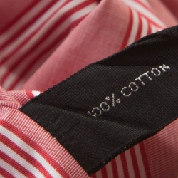 Tom Ford Red and White Striped Cotton Button Front Shirt M