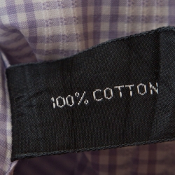 Tom Ford Lilac and White Checked Cotton Front Button Shirt M