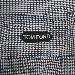 Tom Ford Black & White Hounds Tooth Cotton Button Front Shirt L