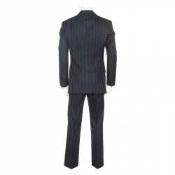Tom Ford Charcoal Grey Chalkstriped Wool Suit L
