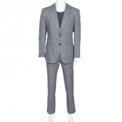 Tom Ford Monochrome Linen Blend Two Buttoned Suit L