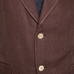Tom Ford Brown Silk Linen Blend Deconstructed Blazer L