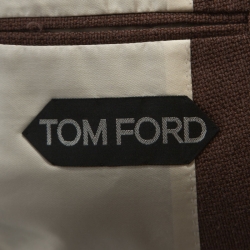 Tom Ford Brown Silk Linen Blend Deconstructed Blazer L