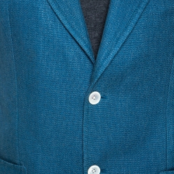 Tom Ford Blue Silk Linen Blend Blazer L