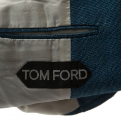 Tom Ford Blue Silk Linen Blend Blazer L