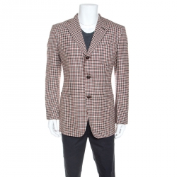 Tom Ford Multicolor Checked Cashmere Blazer L