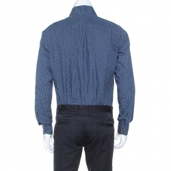 Tom Ford Navy Blue Polka Dotted Cotton Button Front Shirt XXL