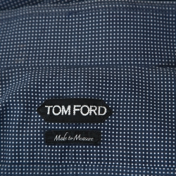 Tom Ford Navy Blue Polka Dotted Cotton Button Front Shirt XXL