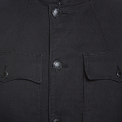 Pre Owned جاكيت توم فورد ميليتري أزرار أمامية قطن أسود XXL 