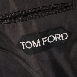 Tom Ford Dark Grey Silk and Wool Knit Regular Fit Blazer XXL