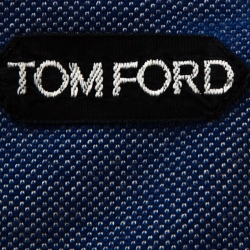 Pre Owned Tom Ford Blue Cotton Pique Polo T Shirt L