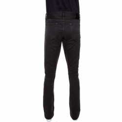 Pre Owned Tom Ford Dark Grey Corduroy Finish Cotton Slim Fit Trousers L