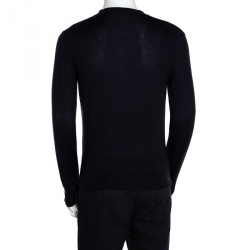 Pre Owned Tom Ford Navy Blue Cashmere Silk V Neck Sweater M