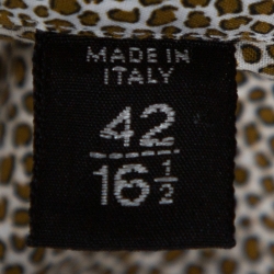 Pre Owned Tom Ford Brown Animal Print Cotton Button Front Shirt XL