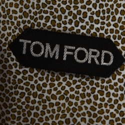 Pre Owned Tom Ford Brown Animal Print Cotton Button Front Shirt XL