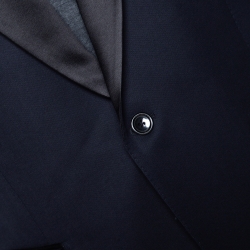 Tom Ford Navy Blue Mohair Wool Blend Tuxedo Suit XXL
