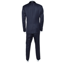 Tom Ford Navy Blue Mohair Wool Blend Tuxedo Suit XXL