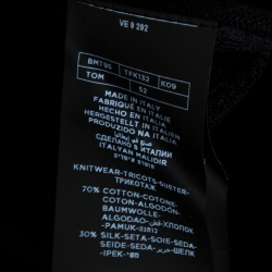 Pre Owned Tom Ford Black Cotton Silk Blend Polo Sweater XL