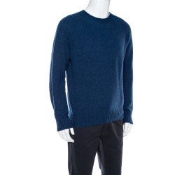 Pre Owned Tom Ford Avio Blue Cashmere Crew Neck Sweater XL