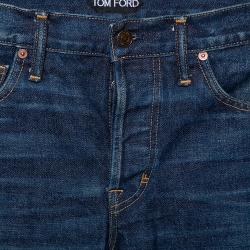 Pre Owned Tom Ford Navy Blue Denim Japanese Selvage Straight Leg Jeans M