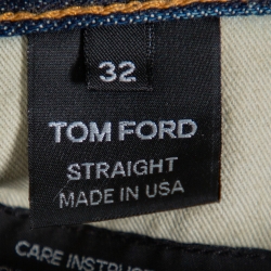 Pre Owned Tom Ford Navy Blue Denim Japanese Selvage Straight Leg Jeans M