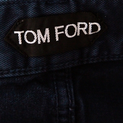 Pre Owned Tom Ford Blue Cotton Straight Fit Pants L