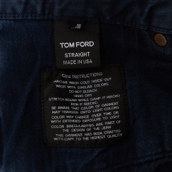 Pre Owned Tom Ford Blue Cotton Straight Fit Pants L