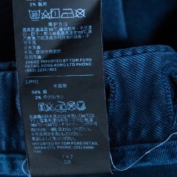 Pre Owned Tom Ford Blue Cotton Straight Fit Pants L