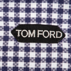 Pre Owned Tom Ford Blue Checked Cotton Shirt M