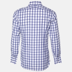 Pre Owned Tom Ford Blue & White Checked Cotton Shirt M