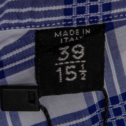 Pre Owned Tom Ford Blue & White Checked Cotton Shirt M