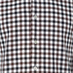 مملوكة مسبقًا Tom Ford Brown Checked Cotton Shirt M