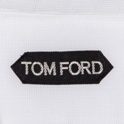 Pre Owned Tom Ford White Textured Cotton Classic Shirt M