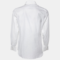 Pre Owned Tom Ford White Textured Cotton Classic Shirt M
