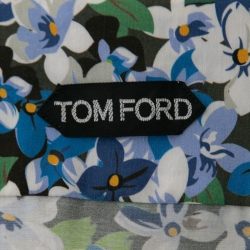 Tom Ford Blue Floral Printed Cotton Button Front Shirt M