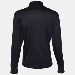 Pre Owned Tom Ford Black Cotton Knit Long Sleeve Polo T-Shirt 4XL