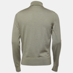Tom Ford Brown Wool Long-Sleeve Knit Polo T-Shirt L