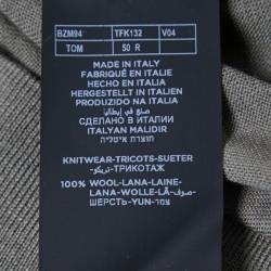 Tom Ford Brown Wool Long-Sleeve Knit Polo T-Shirt L