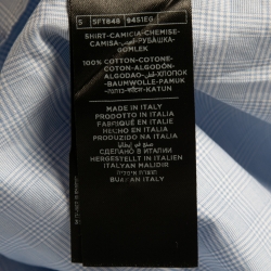 Pre Owned Tom Ford Light Blue Checked Cotton Button Front Shirt L