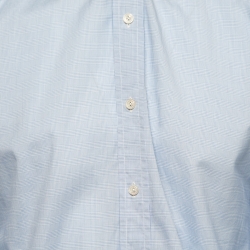 Pre Owned Tom Ford Light Blue Checked Cotton Button Front Shirt L