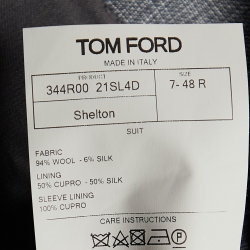 Pre Owned Tom Ford Black Textured Wool & Silk Shelton Tailored Blazer M